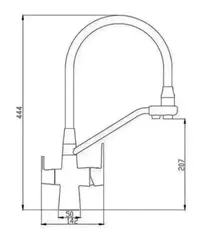 Смеситель для кухни со встроенным фильтром HAIBA HB76855-7 черный