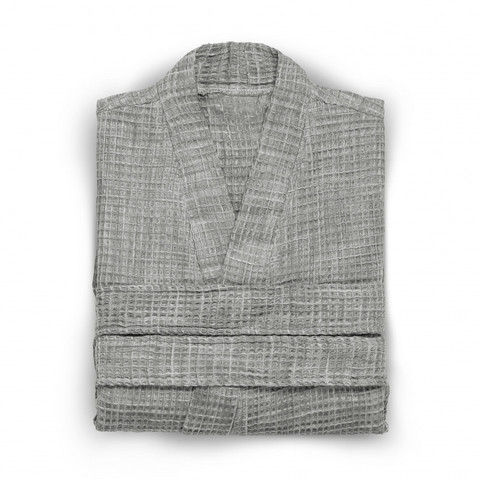 Халат вафельный Hamam Marble Opal Grey бело-серый