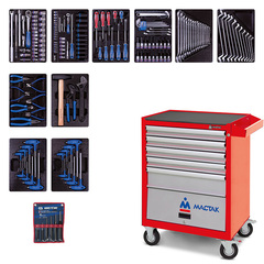 KING TONY (932-000AMR) Набор инструментов в красной тележке, 173 предмета