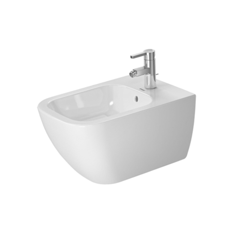 DURAVIT Happy D.2  Биде подвесное с 1 отв под смеситель, с креплением, с покрытием WonderGliss цвет белый 22581500001