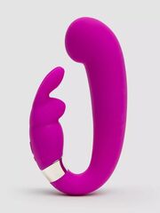 Лиловый вибратор Mini G-Spot Curve Vibe с клиторальным зайчиком - 