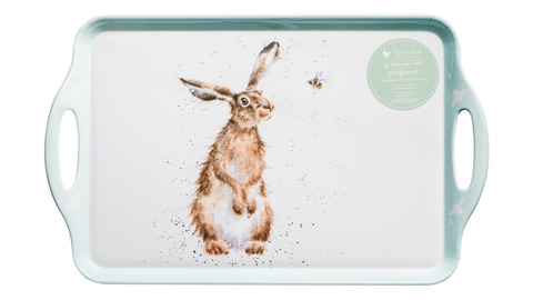 Поднос с ручками 48х29.5см Pimpernel Забавная фауна Зайка и пчела