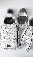 Зимний комплект на выписку "Пушинка принт" (model.21)