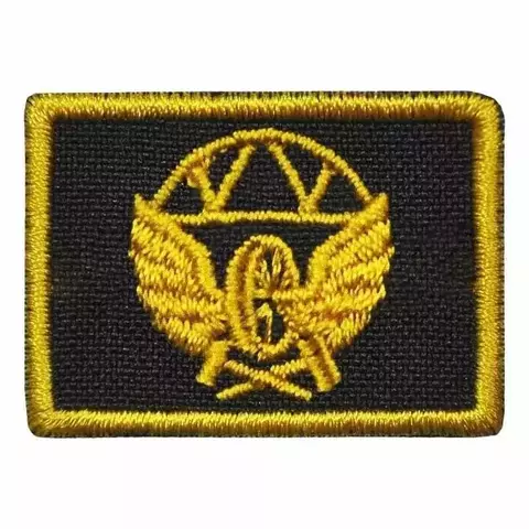 Эмблема петличная вышитая ЖД войска (олива)