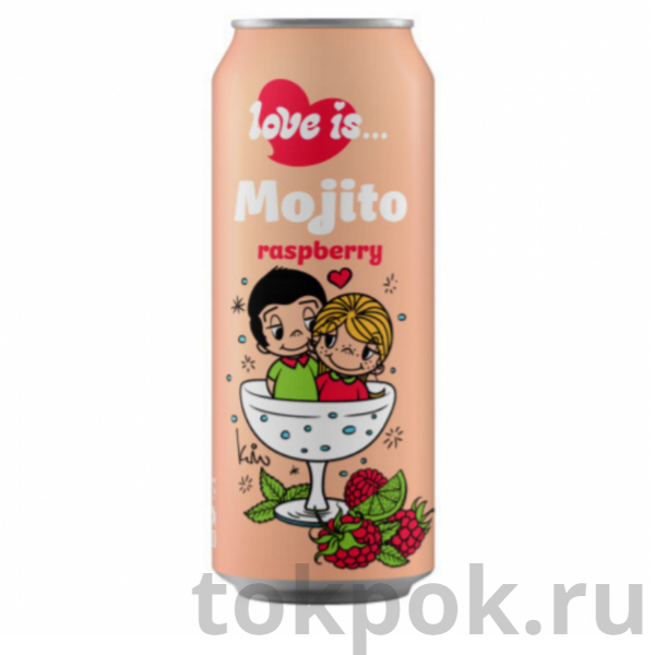Газированный напиток со вкусом Малиновый Мохито Love is, 450 мл ...