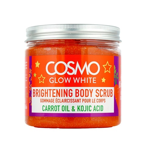 COSMO Glow white Отбеливающий скраб для тела с маслом моркови и койевой кислотой 500 ml