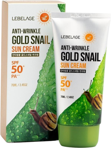 Lebelage Sun Крем солнцезащитный против морщин с улиточным муцином и золотом Lebelage Anti Wrinkle Gold Snail Sun Cream Spf50+ Pa+++
