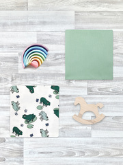 Сет из 2х пелёнок Mjölk Лягушки/Magic Mint