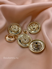 Установочные кнопки герб золотистые / комплект с шляпкой и кнопками