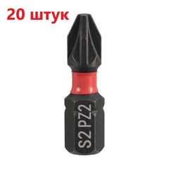 Бита PZ2 х25мм Impact(ударная) S2 20шт SGS 6325-PZ2-IB-20