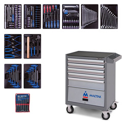 KING TONY (932-000AMG) Набор инструментов в серой тележке, 173 предмета
