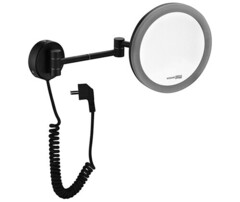 WasserKRAFT K-1004BLACK Зеркало с LED-подсветкой, 3-х кратным увеличением фото