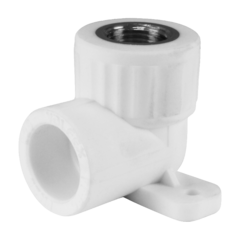 Угольник PP-R комбинированный белый ВР Дн 20х3/4" с креплением VALFEX 10120225