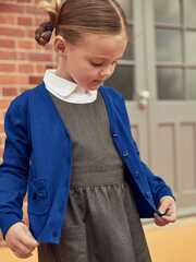Кардиган школьный с карманами для девочки Next 691-746, Синий
