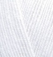 ALIZE "LANAGOLD FINE", 49% Шерсть, 51% Акрил, 100 гр, 390 м, 55 белый
