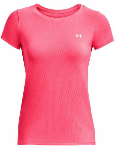 Женская теннисная футболка Under Armour Women's HeatGear Armour Short Sleeve - pink shock/metallic silver