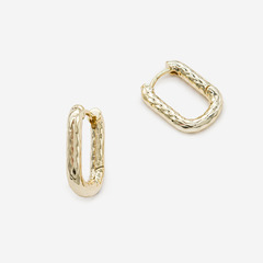 Швензы-кольца (Конго, Бублик) "Овальные с рифлением" 20мм, позолота