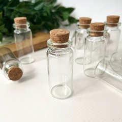 Баночки-бутылочки для хранения с пробкой, прозрачные, 14 мл, 6*2,2*2,2 см, набор 10 шт.