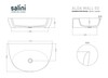 Salini 140313GF ALDA WALL 03 РАКОВИНА БЕЗ ДОННОГО КЛАПАНА, без отверстия под смеситель   покраска по RAL полностью