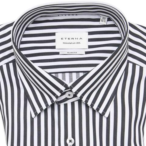Сорочка мужская Eterna Slim Fit 1056-F11U-39 в броские чёрные полоски