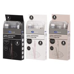 
          Готовальня Basir 8 предметов в пластиковом футляре, серия "Классика", циркуль с запасными частями + набор пластиковых линеек