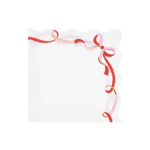 Салфетки с бантом из ленты, бол. (в наборе 16 шт)