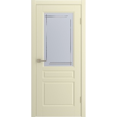 Межкомнатная дверь Бриз эмаль жемчуг со стеклом