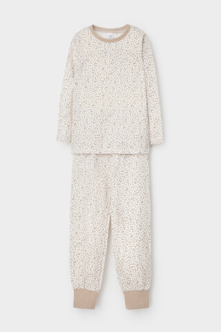 пижама  для девочки  К 1561/сливочный,лепестки цветов