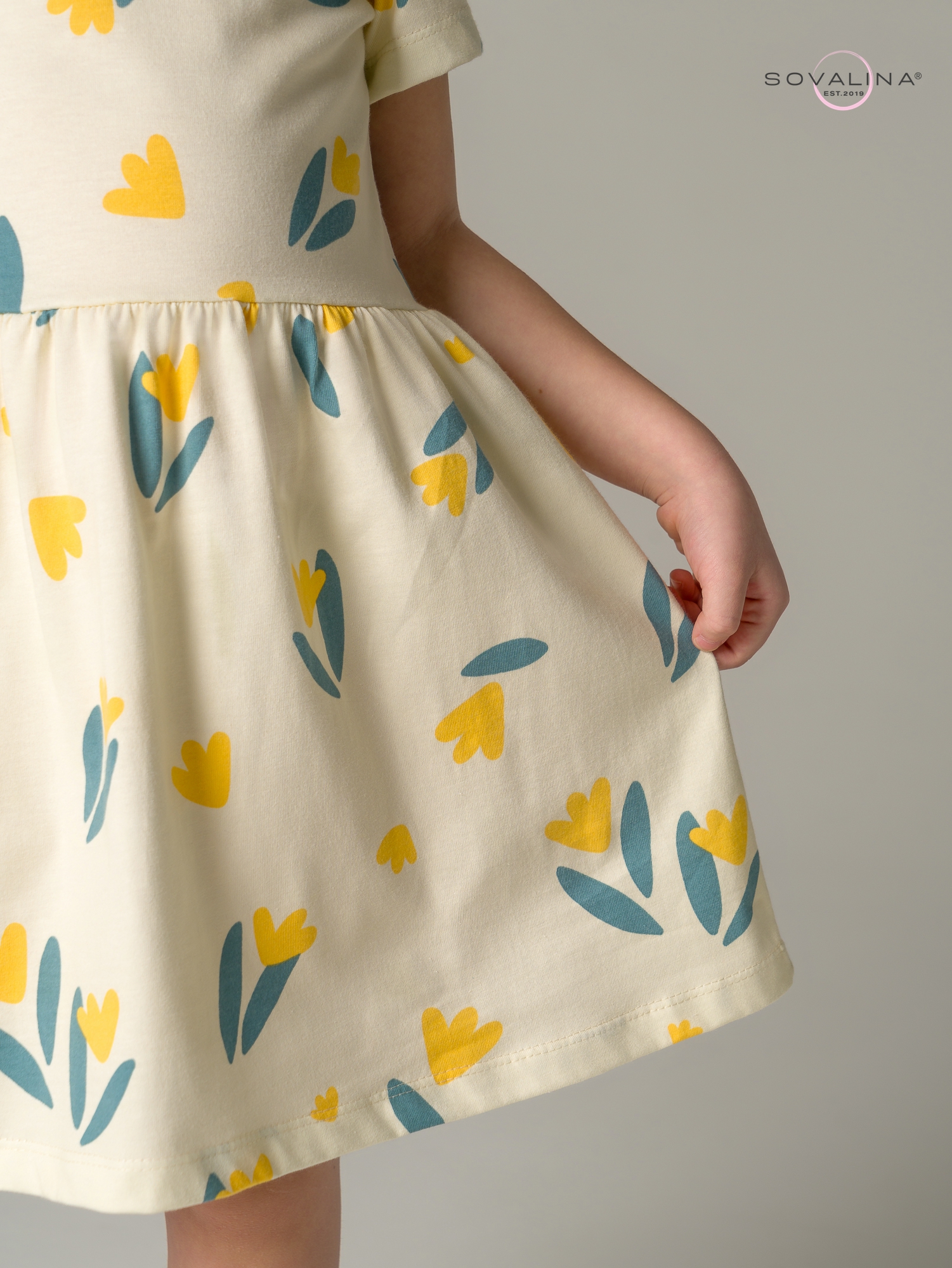 Платье Лето желтые тюльпаны