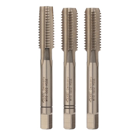 Метчик М10х1,5 (Комплект 3шт) DIN352 HSSE 6h 70мм a=5,5 Volkel 57346