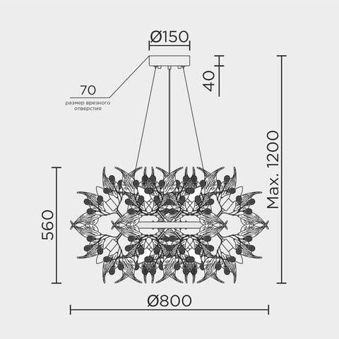Подвесная люстра Modelux ML.6808.800P CR