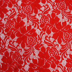Кружевное полотно, 150 см, красный