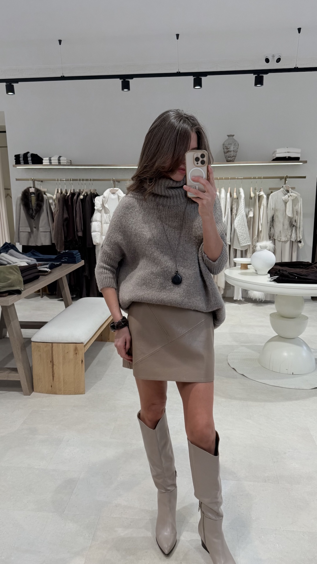 Мини-юбка из экокожи