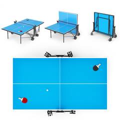 Теннисный стол UNIX Line Compact Outdoor 6 мм ACP для улицы компактный, синий