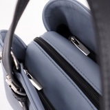 Сумка Саломея 166 гладкий серо-голубой + черный