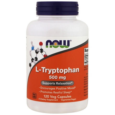 Now Foods, L-триптофан, 500 мг, 120 растительных капсул