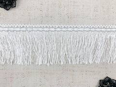 Тесьма люрекс с бахромой, ш. 8 см, белый