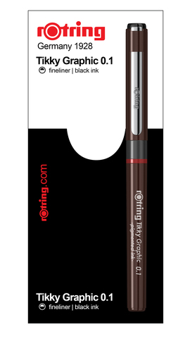 Ручка капиллярная Rotring Tikky Graphi 0.1 mm черные чернила (1904750)