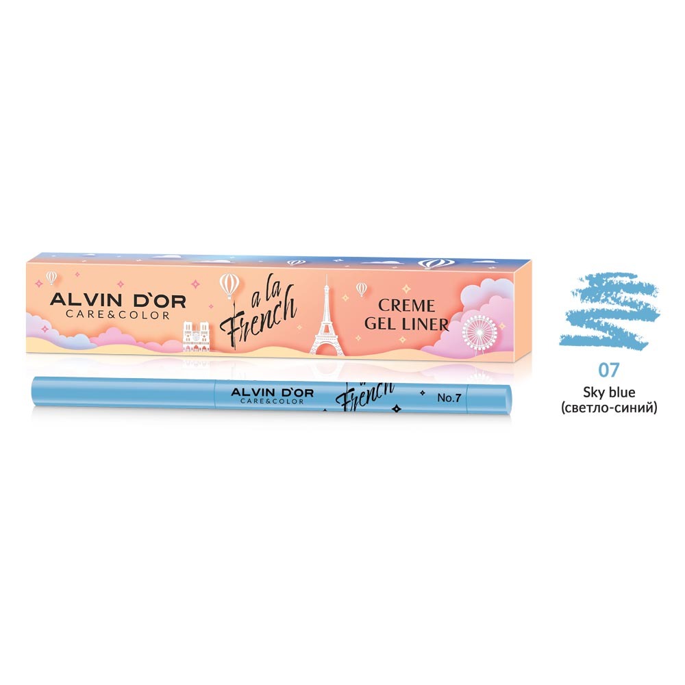 .Alvin D`or  A LA FRENCH ALF-18 Карандаш для глаз Creme gel liner  тон 07 sky blue светло-синий