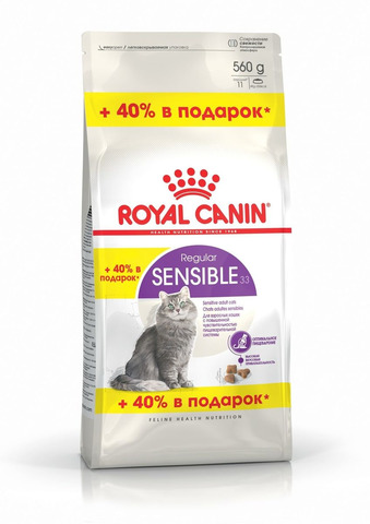ПРОМО! Royal Canin Sensible корм для взрослых кошек с повышенной чувствит. пищеварения 400 + 0,16кг