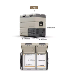 Компрессорный автохолодильник Alpicool TA55 (Двухкамерный, 12V/24V/220V, 55л)