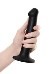 Черный фаллос на присоске Silicone Bendable Dildo M - 18 см. - 