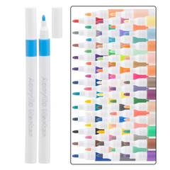 
          Маркер для скетчинга Basir, акриловый, на водной основе, белый корпус с цветным колпачком в цвет чернил, 60 шт