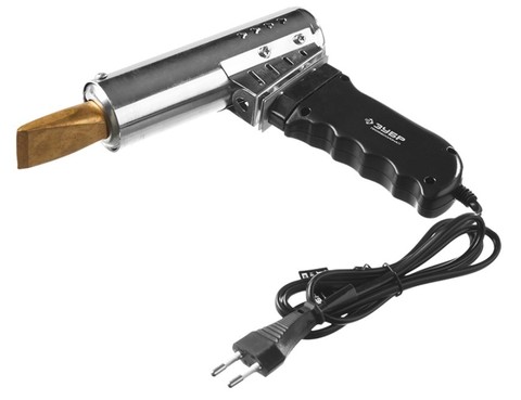 ЗУБР Ceramic PRO 500Вт клин, Сверхмощный электропаяльник с пластиковой пистолетной рукояткой (55302-500)