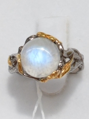 Вика-лунный (серебряное кольцо с позолотой)