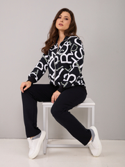 Костюм с брюками КБ-184/черный-большиебуквы