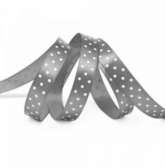 Лента атласная горох, ш. 1 см, серый