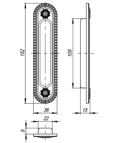 Ручка для раздвижных дверей SH010/CL FG-10 Французское золото