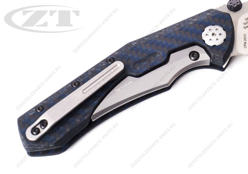 Нож Zero Tolerance ZT0850 Blue CF First 2 - фотография 