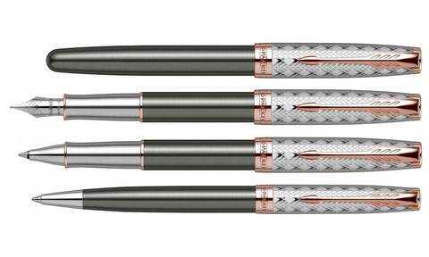 Ручка шариковая Parker Sonnet Premium 2021, K537, Metal & Grey Lacquer GT (2119791)